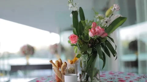 A Slow Motion Shot of an Indian Wedding Venue Decoration in India Stock Footage 296480873