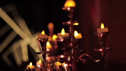 A Slow Motion Shot of an Indian Wedding Venue Decoration in India Stock Footage 296480950