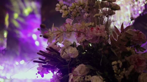 A Slow Motion Shot of an Indian Wedding Venue Decoration in India Video stock 296480958