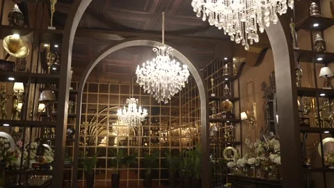 A Slow Motion Shot of an Indian Wedding Venue Decoration in India Stock Footage 296480975