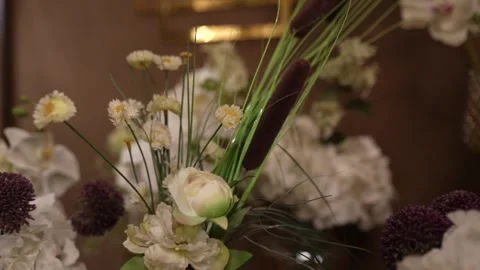 A Slow Motion Shot of an Indian Wedding Venue Decoration in India Stock-Footage 296480981