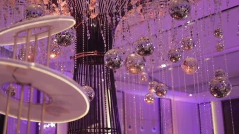 A Slow Motion Shot of an Indian Wedding Venue Decoration in India Stock Footage 313111495