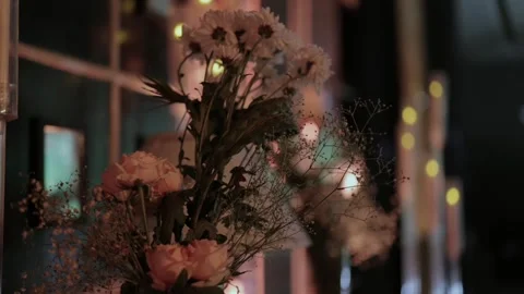 A Slow Motion Shot of an Indian Wedding Venue Decoration in India Video stock 313463322