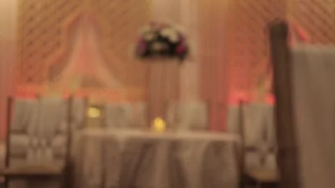 A Slow Motion Shot of an Indian Wedding Venue Decoration in India Stock Footage 313463345