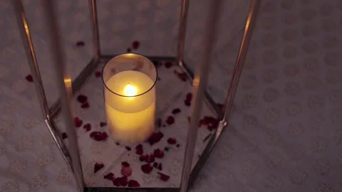 A Slow Motion Shot of an Indian Wedding Venue Decoration in India Stock Footage 313463372