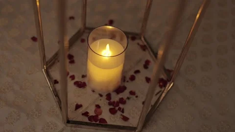 A Slow Motion Shot of an Indian Wedding Venue Decoration in India Stock Footage 313463385
