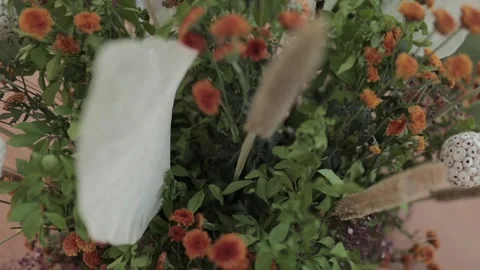 A Slow Motion Shot of an Indian Wedding Venue Decoration in India Stock Footage 313463402