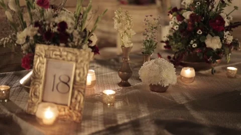 A Slow Motion Shot of an Indian Wedding Venue Decoration in India Stock Footage 313872353