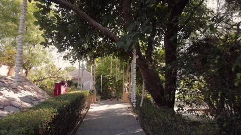A Slow Motion Shot of an Indian Wedding Venue Decoration in India Stock Footage 314816166