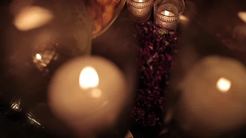 A Slow Motion Shot of an Indian Wedding Venue Decoration in India Stock-Footage 314816639