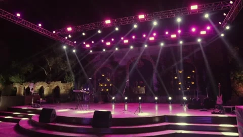 A Slow Motion Shot of an Indian Wedding Venue Decoration in India 스톡 동영상 329744599