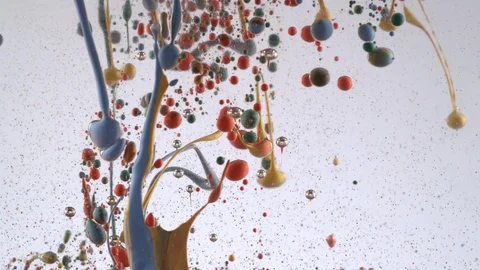 Slow motion shot of ink pouring into oil, shot with Phantom Flex 4K camera. Stock Footage 101271301