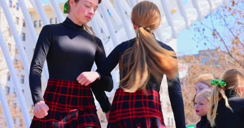 Slow motion shot of the Irish dance in Myriad Botanical Gardens Stock Footage 236307601