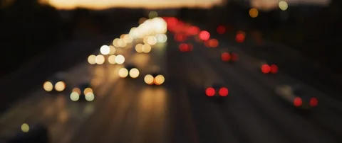 Slow Motion Shot Looking West with the 101 Highway in Los Angeles, CA Stock Footage 115473098