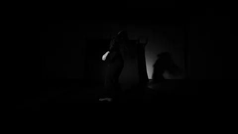 Slow motion shot of modern dancer improvising moment Stock-Footage 98673338