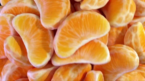 Slow Motion Shot of Oranges or Tangerines  Juicy Oranges  Flying Towards Camera  Video stock 243588325