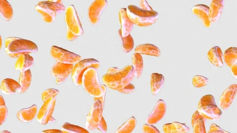 Slow Motion Shot of Oranges or Tangerines  Juicy Oranges  Flying Towards Camera  Stock-Footage 245772376
