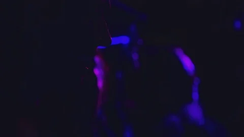 Slow motion shot, people dancing at the party. Unrecognizable silhouette crowd. Stock Footage 120840529