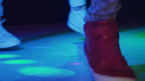 Slow motion shot, person is dancing on a dance floor, dancing moves. Stock Footage 120842600