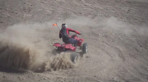 Slow motion shot of quad making burns Stock Footage 64669742