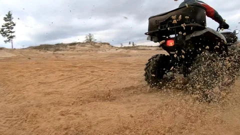 Slow motion shot of quad sand Stock Footage 88050057