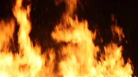 Slow motion shot of real flames Stock Footage 122306653