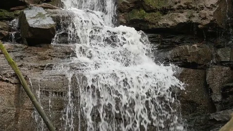 Slow motion shot of a river flow / waterfall Stock Footage 73227332