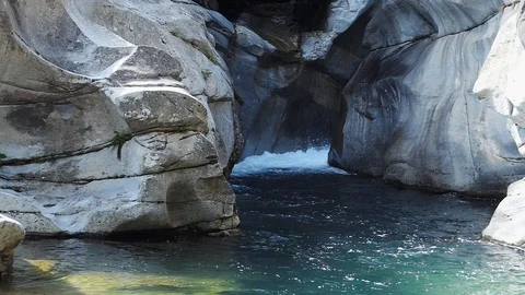 Slow motion shot of a rushing mountain rocky river Stock-Footage 114178151
