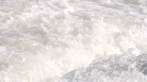 Slow motion shot of a salmon fish jumping out of river rapids to swim upstream Stock Footage 71353513