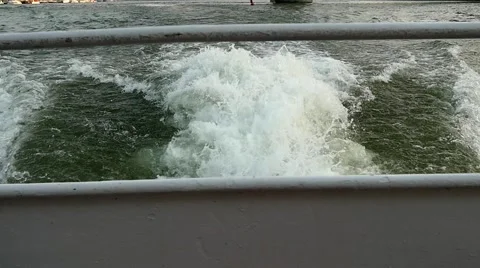 Slow Motion shot of ship gear waves Stock-Footage 43108403