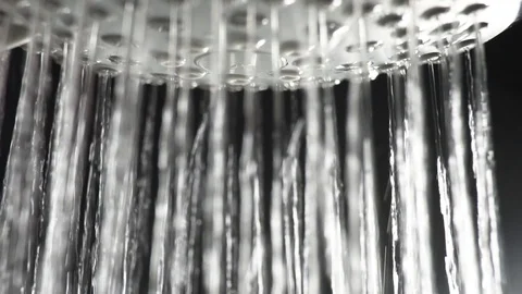 Slow motion shot of shower head with flowing water Stock-Footage 122743933