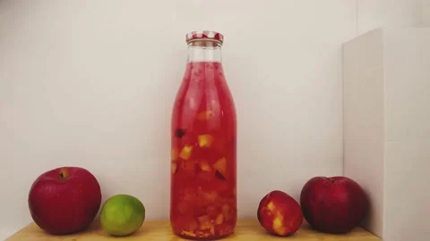 Slow motion shot of a spinning Lemonade Stock Footage 158823967