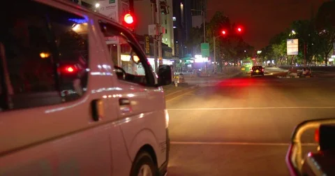 Slow motion shot of the streets at night in Nairobi. Kenya, Africa Stock Footage 81570684