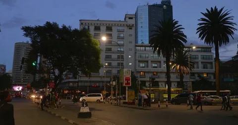 Slow motion shot of the streets at night in Nairobi. Kenya, Africa Stock Footage 81587159