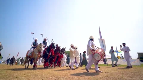 Slow motion shot of tent pagging horse in Pakistan (24) Stock Footage 253657544