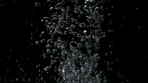 A Slow Motion Shot of Various Bubbles Underwater Stock Footage 270323055