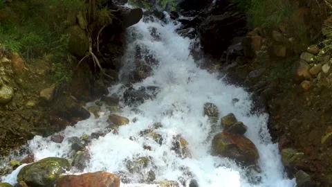 Slow motion shot of water fall splashes in hilly area of Pakistan. (3) Stock Footage 200756505