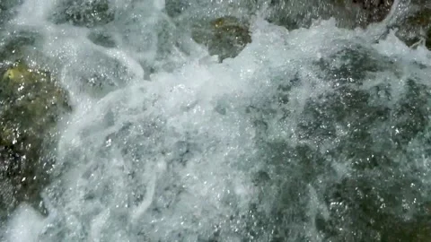 Slow motion shot of water fall splashes in hilly area of Pakistan. (14) Stock Footage 200757461