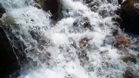 Slow motion shot of water fall splashes in hilly area of Pakistan. Stock Footage 200758589