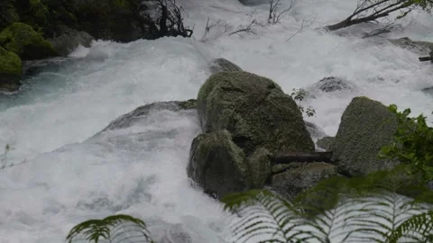 Slow Motion shot of water rapids Stock Footage 327764662