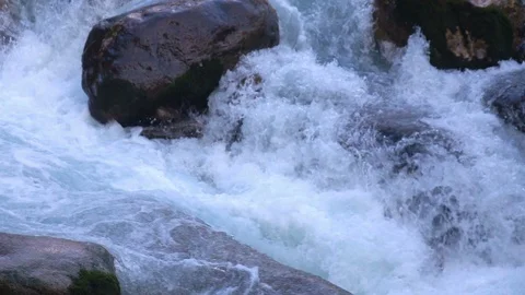 Slow Motion Shot of Water stream at Manali, Himachal Pradesh, India Stock-Footage 96108317