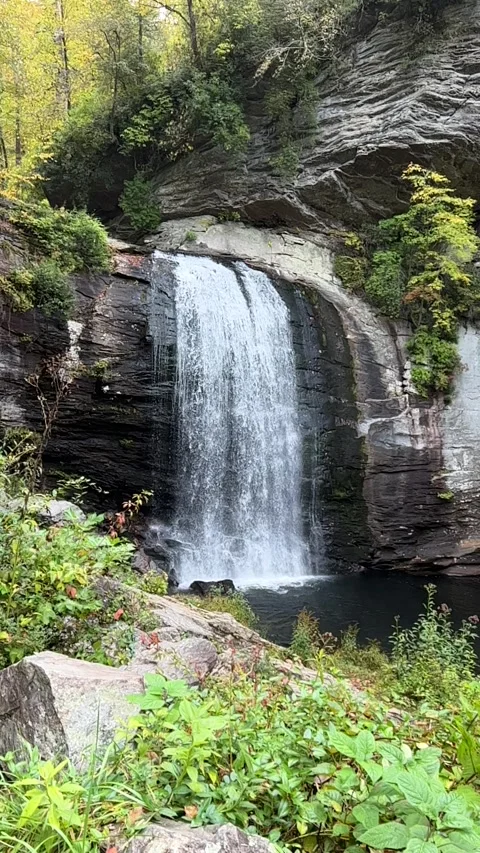 Slow Motion shot of waterfall in a vertical format Stock Footage 254602141