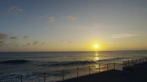 Slow motion shot of wave and sunset. Stock Footage 101412330