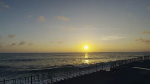 Slow motion shot of wave and sunset. Stock Footage 101412592