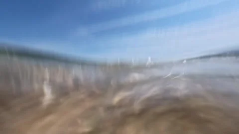 Slow motion shot of waves on Adriatic sea beach, beautiful view of bay with.. 스톡 동영상 244489205