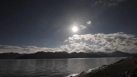A slow motion shot of waves of water at Leh Ladakh in India Stock Footage 167451281