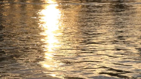 Slow motion shots of the sun's reflection in water streams.Close up Vidéo 103947370