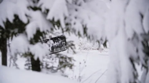 Slow Motion Shoveling Snow Stock-Footage 85104162
