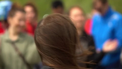 Slow motion of Silhouette group young dancing people have a party at beach. Stock Footage 110720996