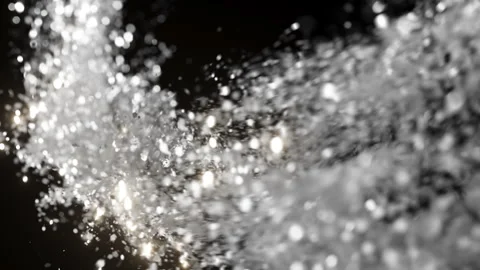 Slow-motion silver glitter backdrop with silver particles drifting gracefully ag Stock Footage 288184140